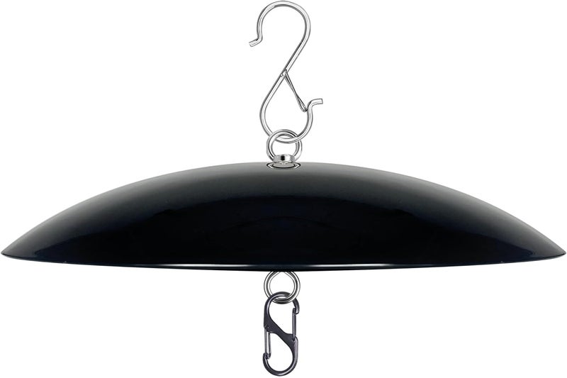 andergi 13" Bird Feeder Rain Guard, Hummingbird Feeders Shade Dome Cover, Hanging Baffle for Bird Feeder Pole,Smart Birds Feeder Umbrella (Black), 1 Pack - Image 1